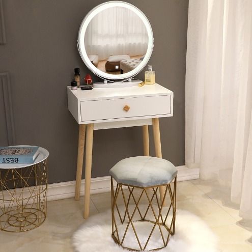Suede dressing table on sale chair