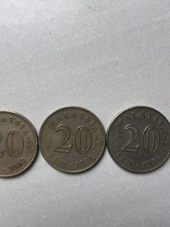 Malaysia 20 sen old coins