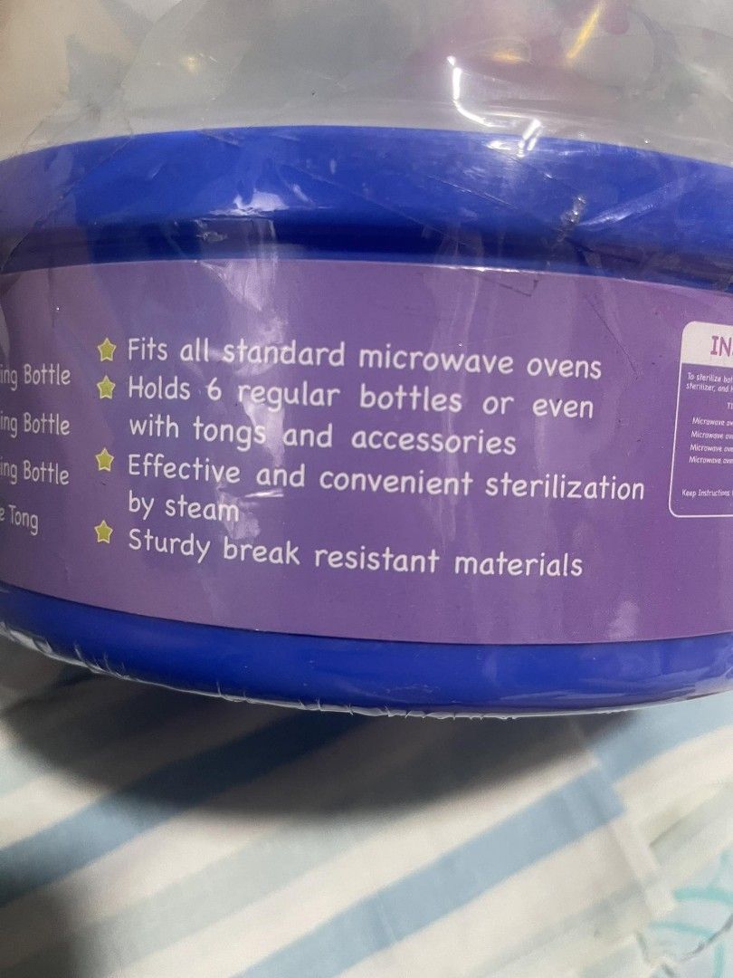 MICROWAVE STERILIZER WITH BABY BOTTLES (Category: Breastfeeding & Bottle Feeding) located in Manila. Submitted by ynethanne (Listing ID 1247819651, Image 2). Description: MICROWAVE STERILIZER WITH BABY BOTTLES GIFT SET THEME: BARNEY SEALED PA UNG ITEM RFS: DECLUTTERING MEETUP ( STA CRUZ MANILA) DELIVERY (LBC / LALAMOVE).