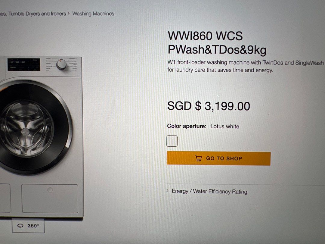 Miele W1 washer and T1 dryer, TV & Home Appliances, Washing Machines