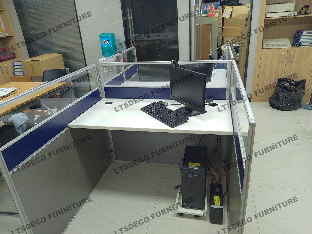 MODULAR PARTITION L TYPE TABLE OFFICE FURNITURE AND PARTITION on Carousell