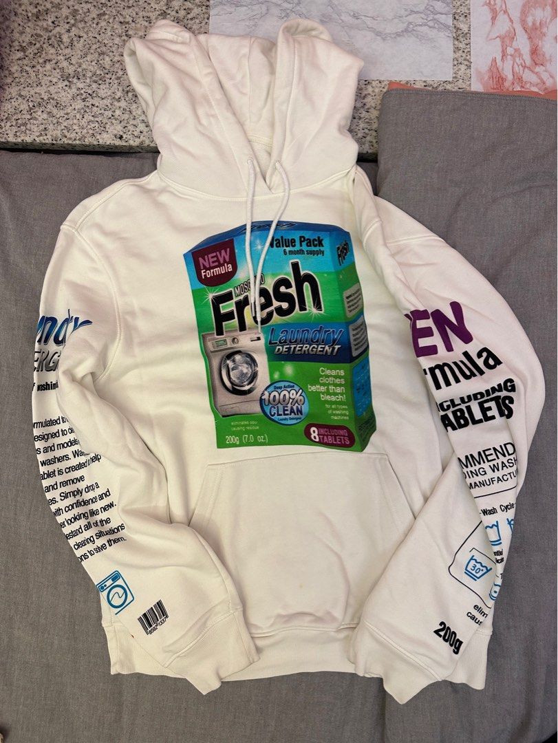 Moschino white detergent hoodie