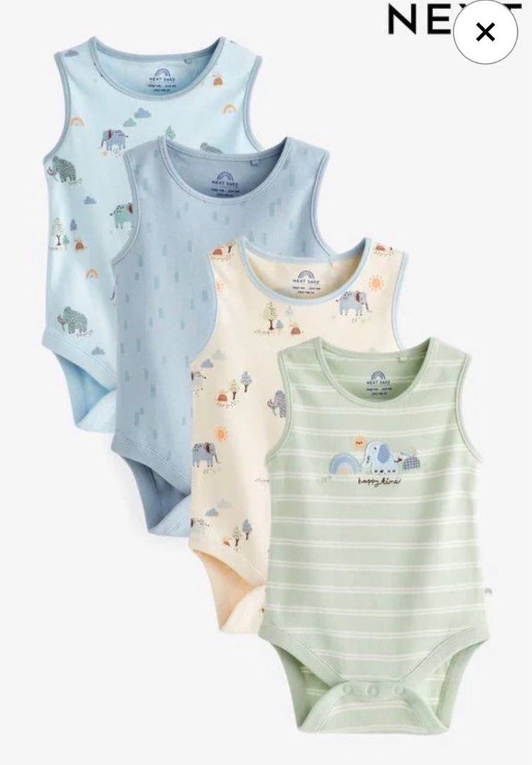 Next UK Multipack Sleeveless Bodysuits