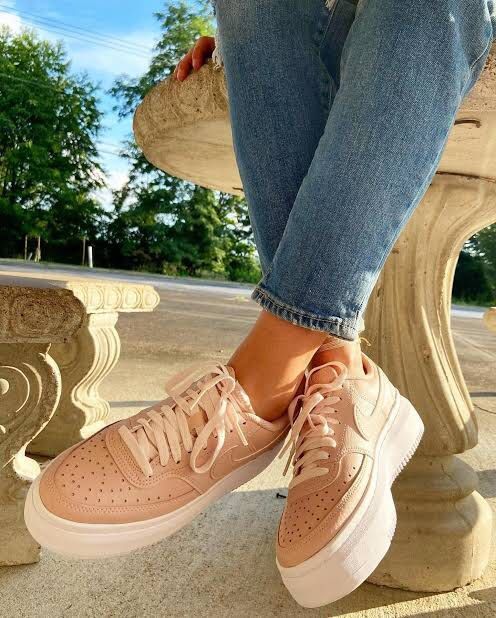 Nike Court Vision Alta Pink Oxford Authentic Fesyen Wanita Sepatu di