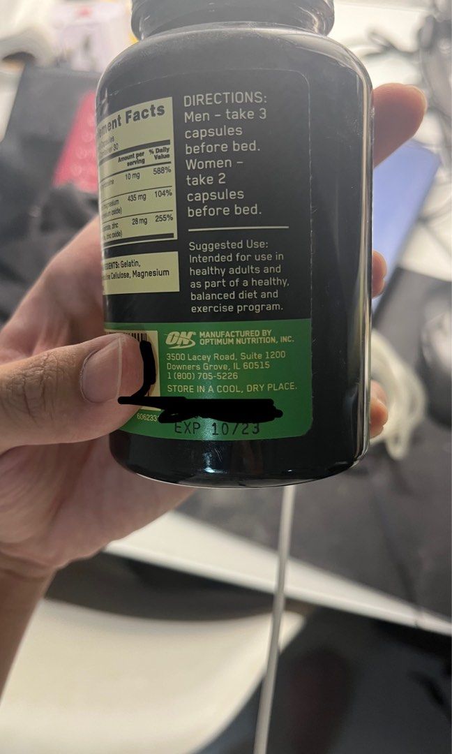 OPTIMUM NUTRITION Zinc Magnesium Aspartate, 180 Capsules, Health & Nutrition, Health Supplements