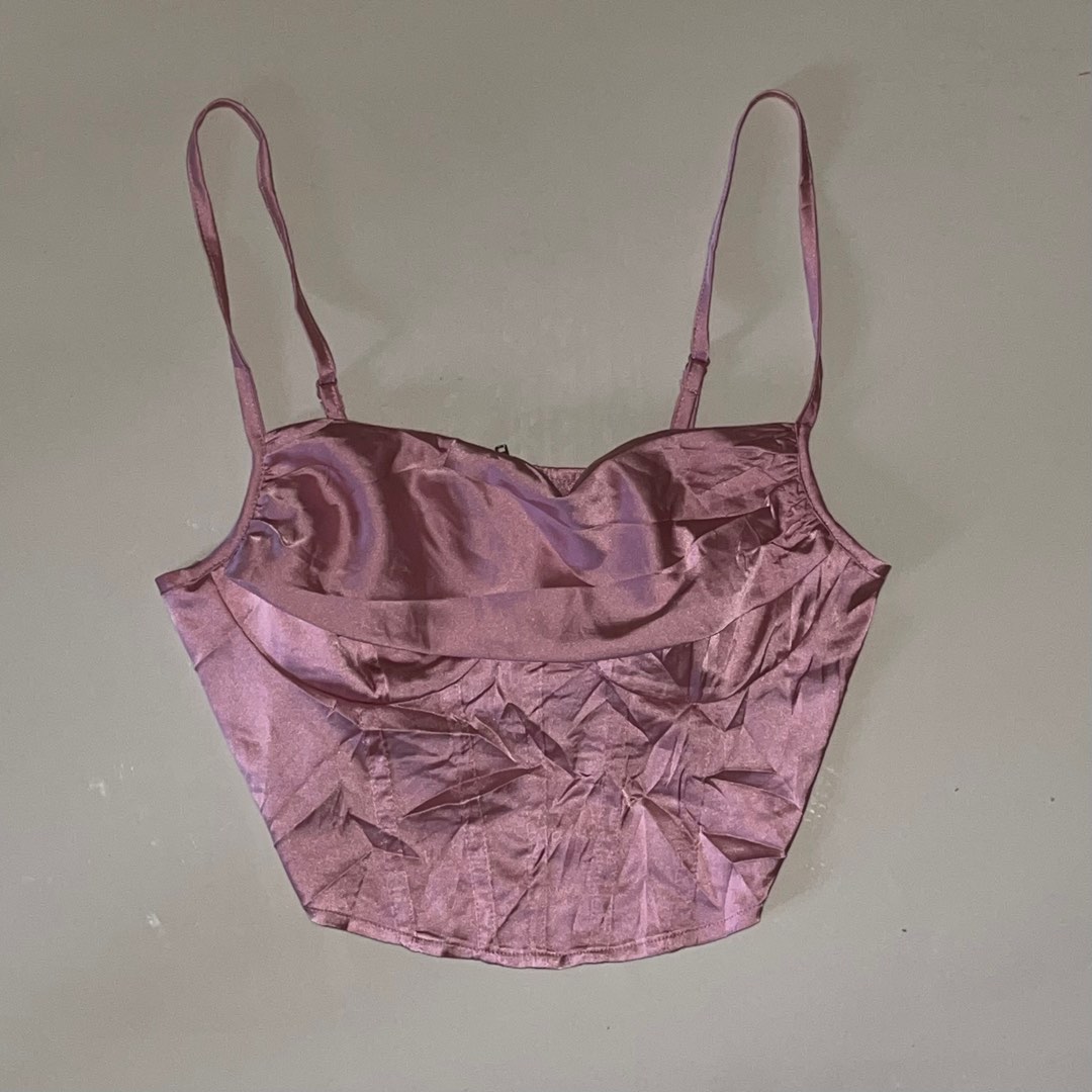 Pink Silk Corset Top on Carousell
