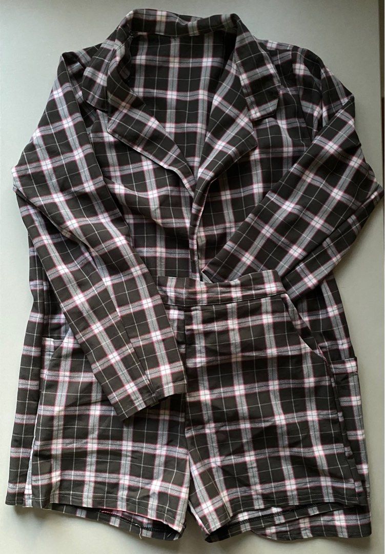 Plaid Long Sleeves and Shorts Coordinates Set (Category: Sets or Coordinates) located in Rizal. Submitted by sann13 (Listing ID 1247842188, Image 2). Description: - For ₱300 only! - Size: Freesize - High-quality and thick fabric! - Perfect for: Casual galas, night outs, dinner dates, etc. - Issues: None - RFS: Decluttering; never been worn - MOP: GCash only - Shipping: Lalamove or J&T.