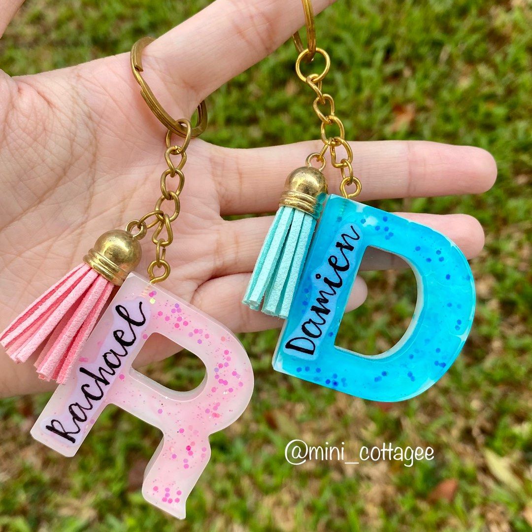 Glitter epoxy keychain sale