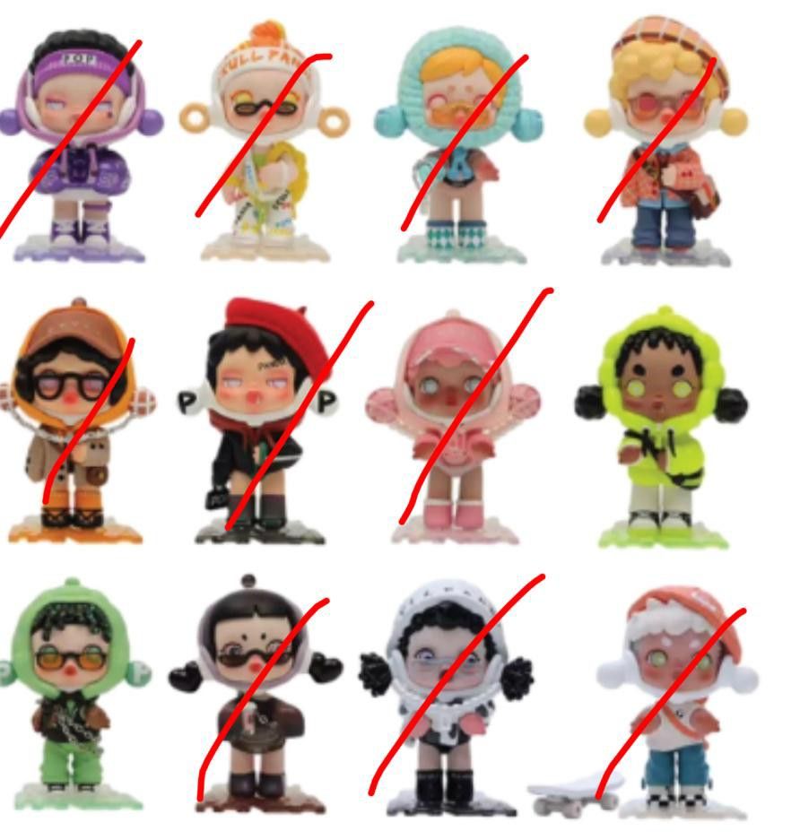 Popmart (Category: Designer & Blind Box Toys) located in Singapore. Submitted by 78joy (Listing ID 1247847607, Image 1). Description: selling each for $7 without box and cards.