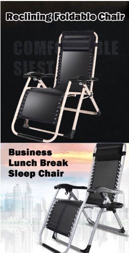 Portable Reclining Foldable Chair Sleeping Chair Folding Bed Furniture Home Living Furniture Chairs on Carousell