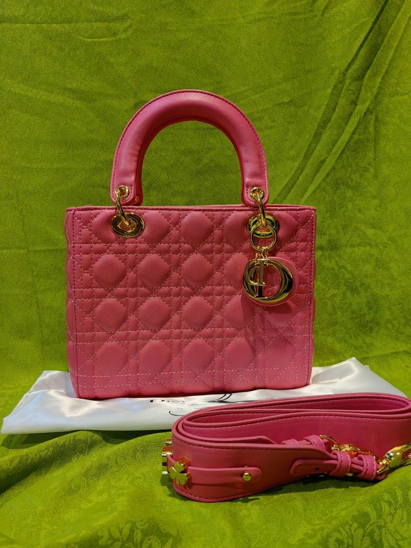 Preloved Christian Lady Dior pink (Category: Luxury Bags & Wallets) located in Cebu City. Submitted by elcoleccion21 (Listing ID 1247892455, Image 1). Description: japan source coded lambskin leather.