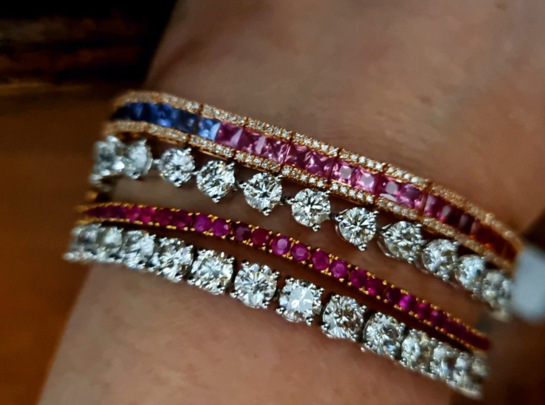 Rainbow diamond tennis bracelet new arrivals