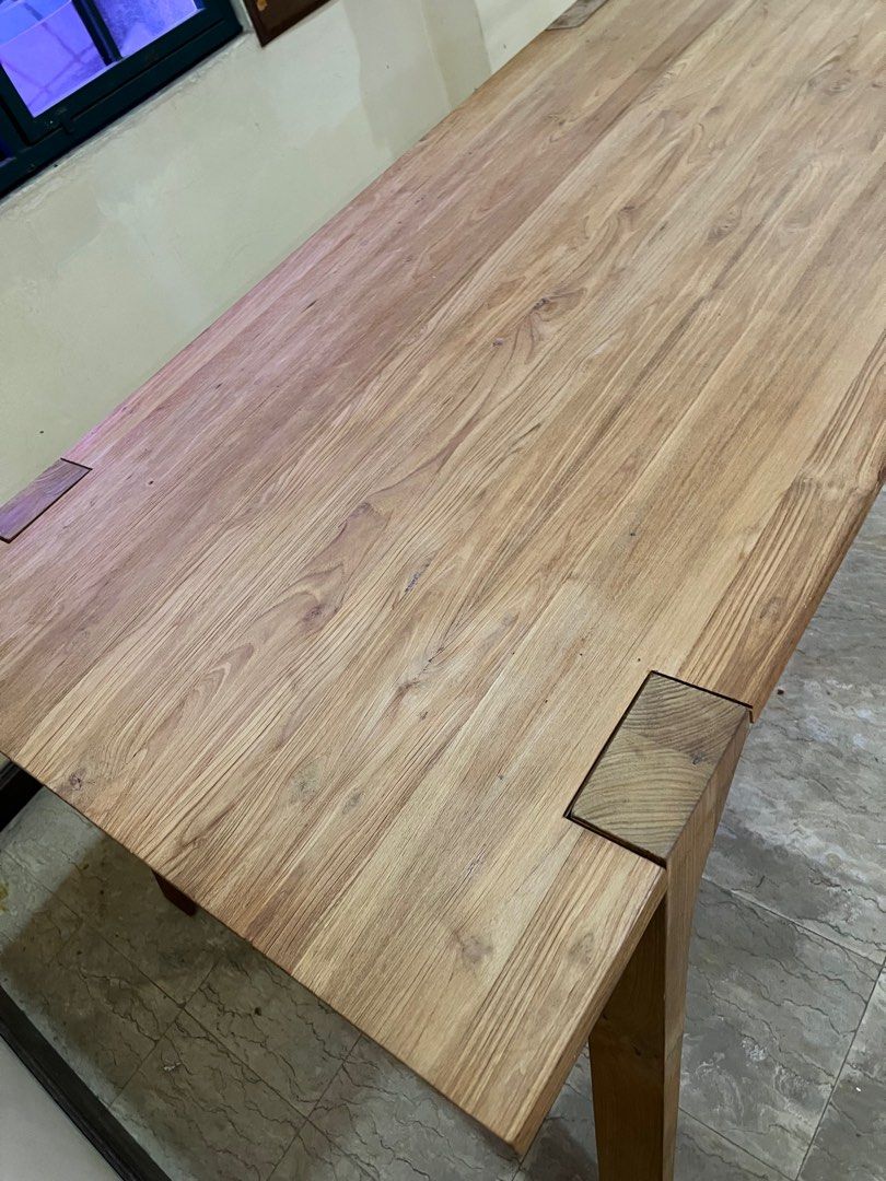 Solid wood dining table no veneer sale
