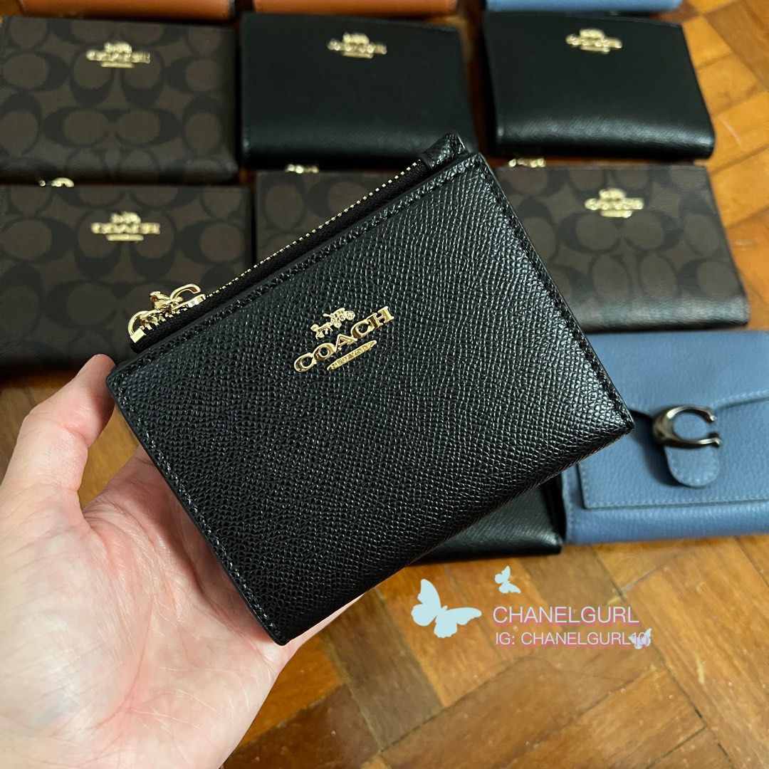ready stock coach signature canvas small bifold wallet