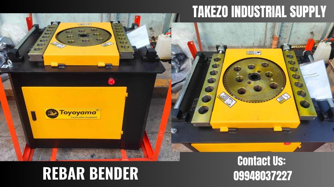 Reber Bender (Category: Construction Tools & Equipment) located in Manila. Submitted by angiedalu10338 (Listing ID 1247711016, Image 1). Description: Toyoyama Rebar Bender Model: RB50 Specs: 3phase, up to 40mm rebar NTW: 435kg Price: 120,000 For faster transaction call txt or viber 09948037227 Look for Shane *PRICE MAY CHANGE WITHOUT PRIOR NOTICE *ITEM IS VAT EXCLUSIVE *SUBJECT FOR AVAILABILITY *PRICE DEPENDS ON THE SIZES.