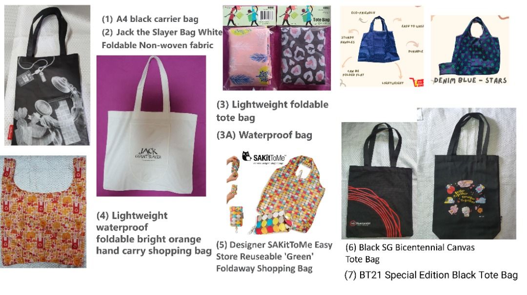 Reusable Fabric PVC Nylon Carrier Tote Shoulder Bag BT21 Bag 1 pc