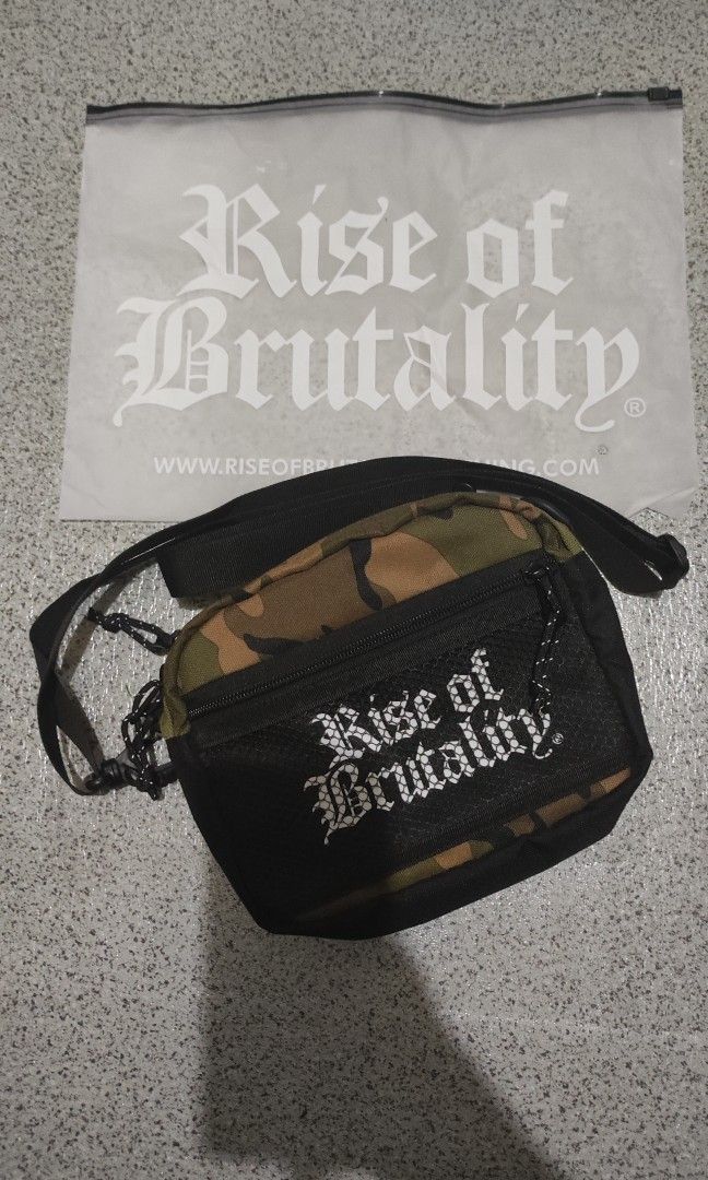 Rise of brutality (Category: Sling Bags) located in Caloocan City. Submitted by prelablcn (Listing ID 1247848031, Image 1). Description: Rise of brutality sling bag Used once See pics for details.