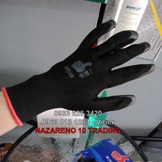 Safety Gloves Black Coated Gloves