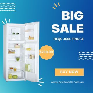 SALE!!!SALE!!!SALE!!!HEQS 366L FRIDGE - WHITE (HEQS 360W) SALE!!!