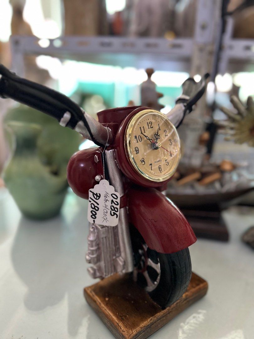 Ship and Motorbike Desk Clock (Category: Clocks) located in Manila. Submitted by cozzyessentialshopph (Listing ID 1247795631, Image 3). Description: Item: Ship (dual face clock), Motor Bike (single clock) Material: polystone Qty: 1 each design Rate: Ranges to 1.8K to 2.6k Sale disc: 1.5K to 2.2k Loc: Ipil Bambang Manila MOP: GCash, PNB, BDO, PayMaya MOD all SF, courier delivery services are c/o by the buyer Note: first come first served basis (w/