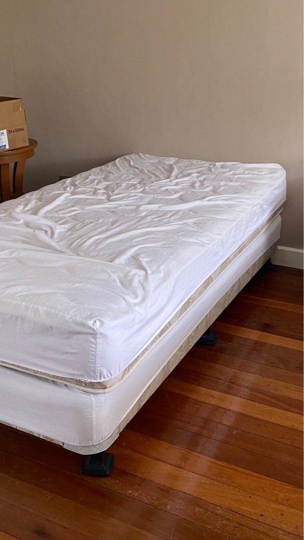 Single Bed Mattress with Single Box Spring Furniture Home