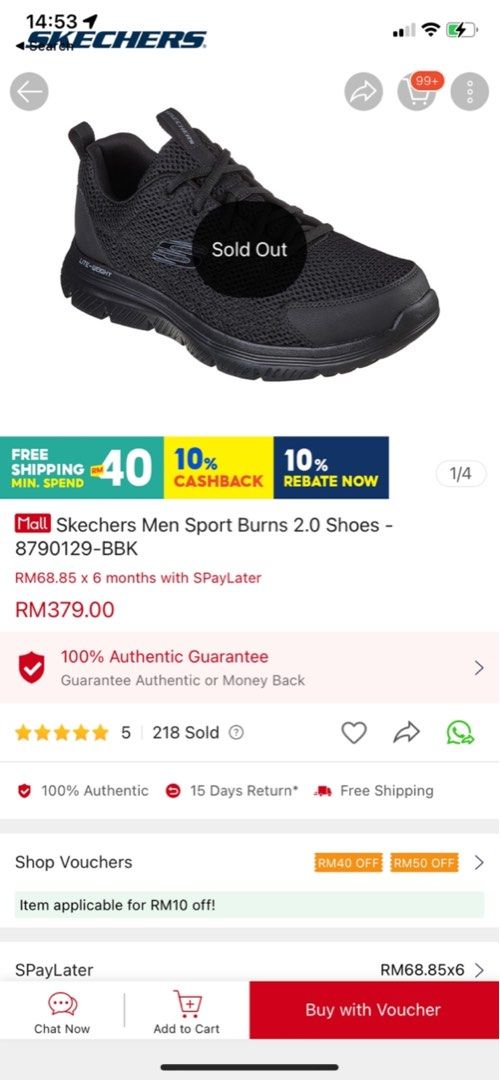 Skechers Men Sports Burn 2.0