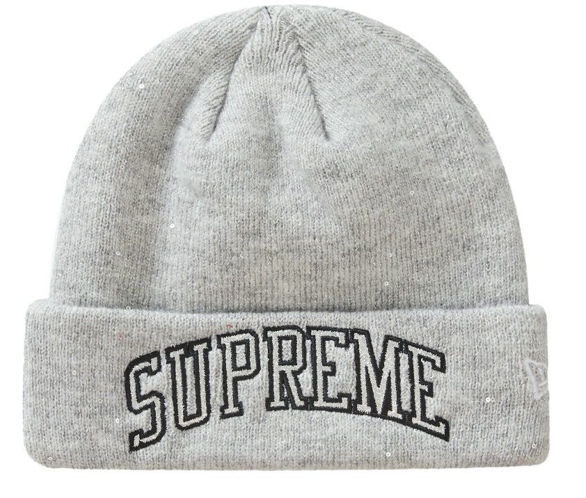 Supreme x new era metallic arc beanie ss23, 男裝, 手錶及配件, 棒球帽、帽- Carousell