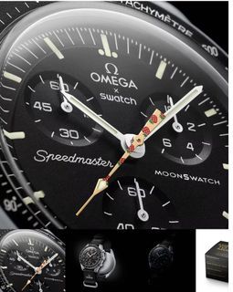 Swatch x Omega Moonswatch speedmaster strawberry moon SO33M102-107 Special limited edition . Free aftermarket matching rubber strap and screen protector 