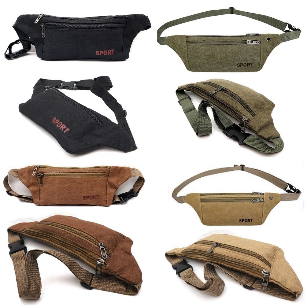 Tas Sepeda Waistbag Slim Sport Kanvas Fesyen Pria Tas Dompet