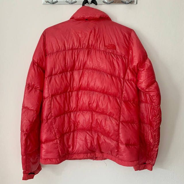 Red north online face bubble coat