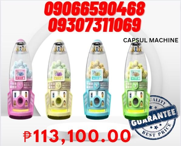 Toy Vending machine Capsule (Category: Designer & Blind Box Toys) located in Caloocan City. Submitted by royalbird.87c50e (Listing ID 1247800602, Image 1). Description: Dimension (W x D x H)mm :650*500*1700 MOQ (SET):1SET Weight (kg):20kg Suit for ball size:100mm/120mm (70-100 PCS) 🌏WE DELIVER NATIONWIDE🌏 👉FOR ORDER 👉Send Us message Bellow👇👇👇 ☎️For Inquiries Please Contact Us! 📞TM: +63 906 6590 468 📞Smart: +63 950 452 9409 📲WhatsApp: +6