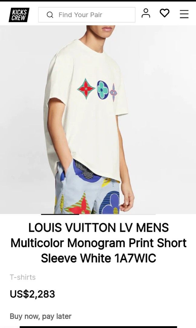 Lv 1AB7I5 Stripe Accent Monogram T-Shirt, Fesyen Pria, Pakaian , Atasan di  Carousell