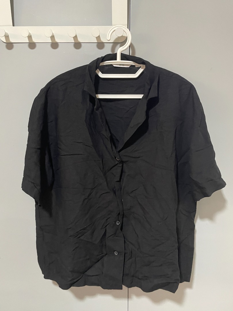 UNIQLO Linen Blouse on Carousell
