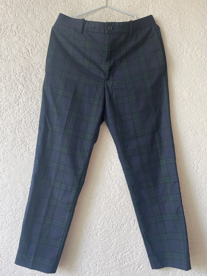 UNIQLO UNISEX BLUE CHECKERED PANTS on Carousell