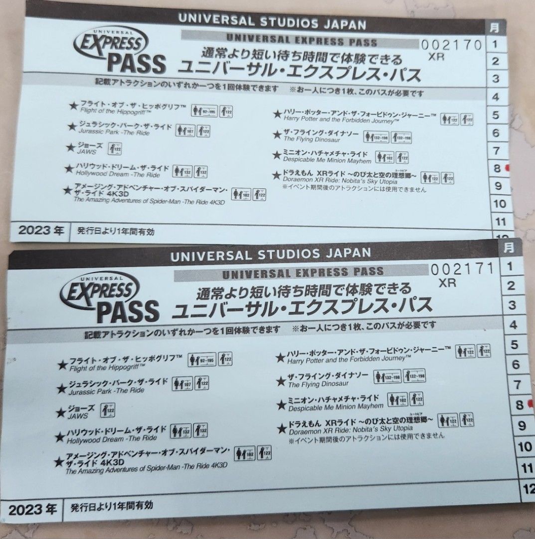 UNIVERSAL STUDIO JAPAN EXPRESS PASS, 門票＆禮券 , 機票及海外景點在旋轉拍賣
