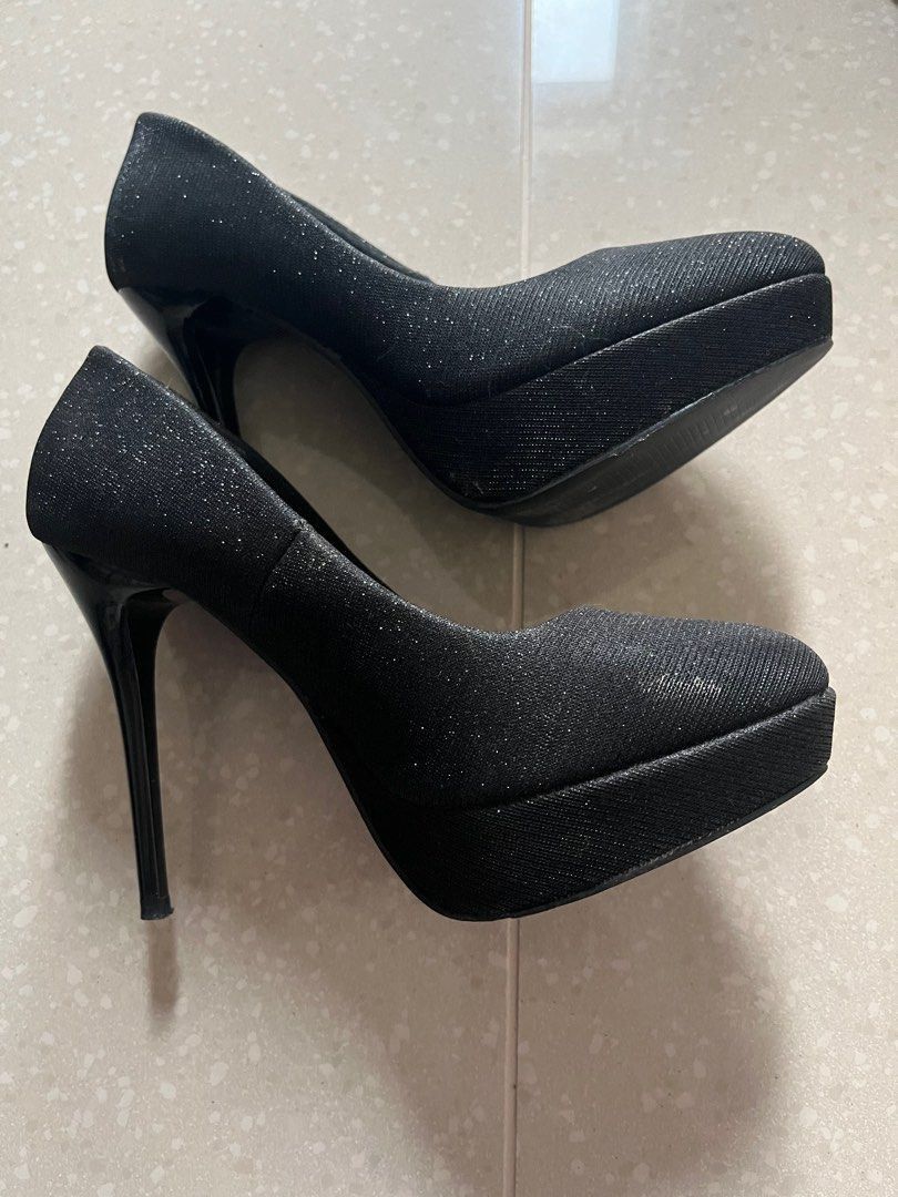 Glitter platform heels hot sale
