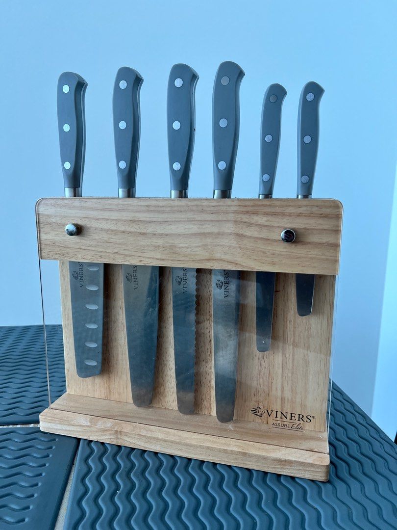 Viners Assure Elite 7pce Knife Block Set, Furniture & Home Living