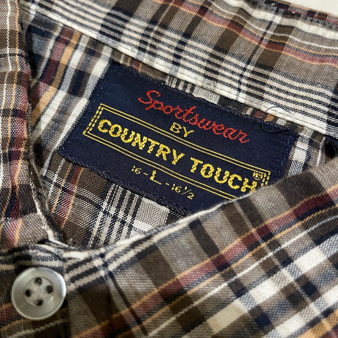 Vintage western shirt by Country Touch, Fesyen Pria, Pakaian