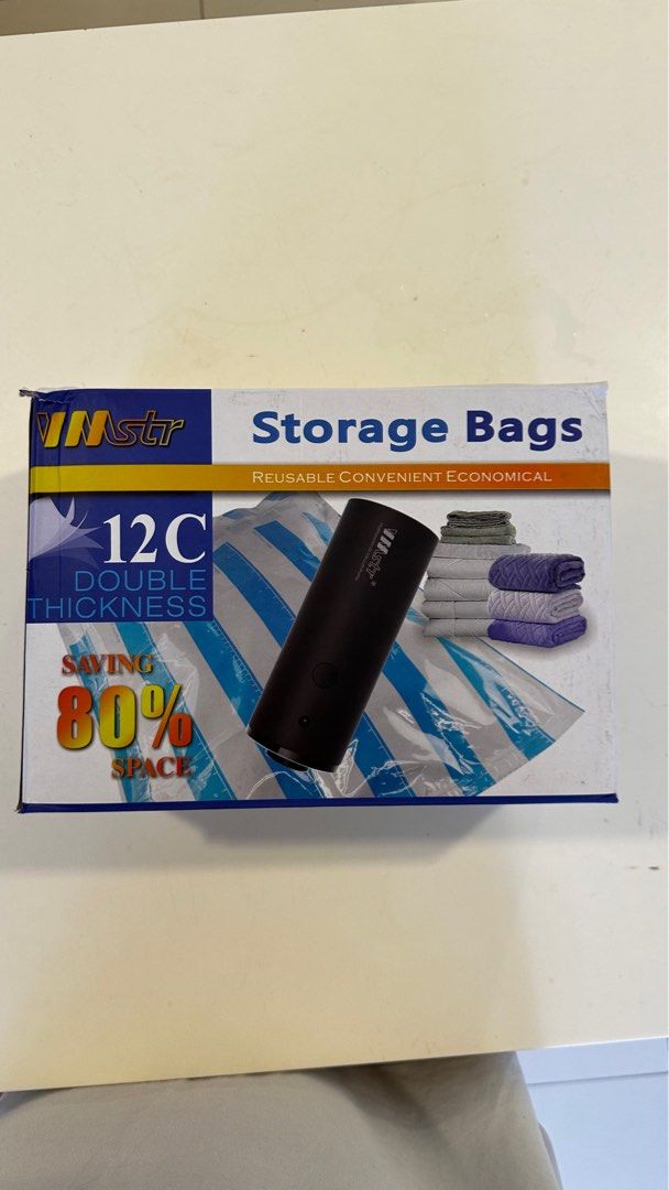 VMSTR 8 Pack Travel Vacuum Storage Bags with USB Electric Pump, Compression Medi
