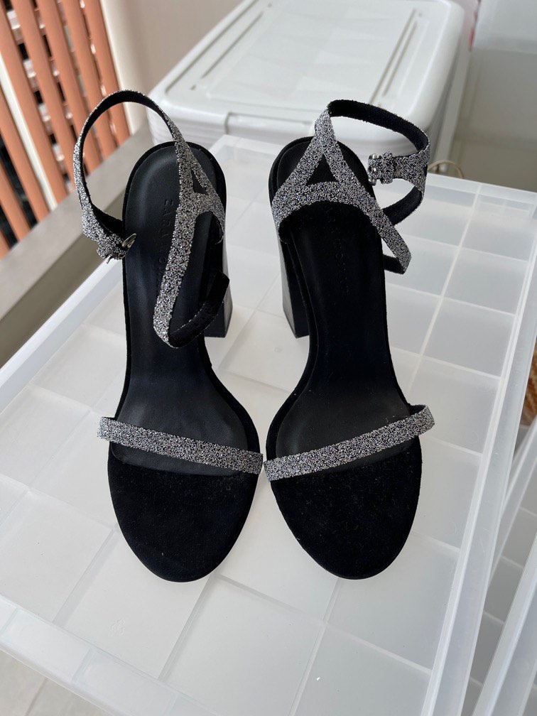 Glitter heels block outlet
