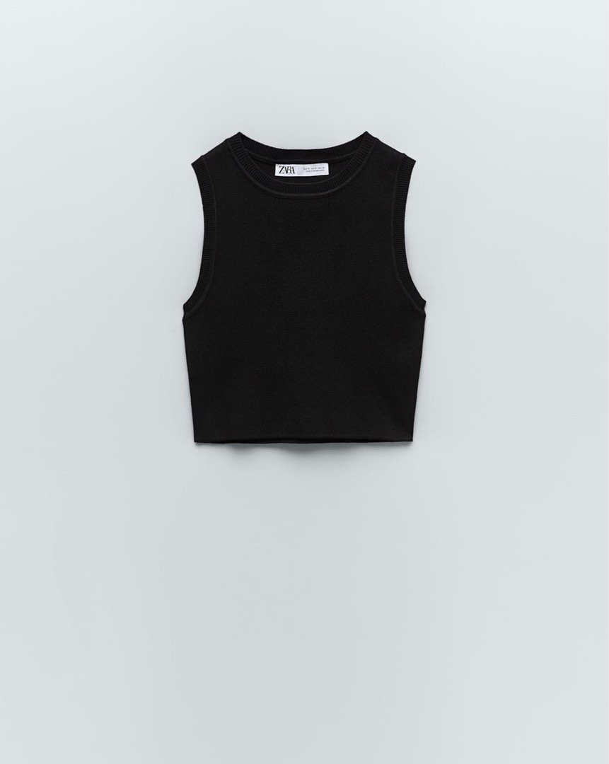 Zara Knit Crop Top on Carousell