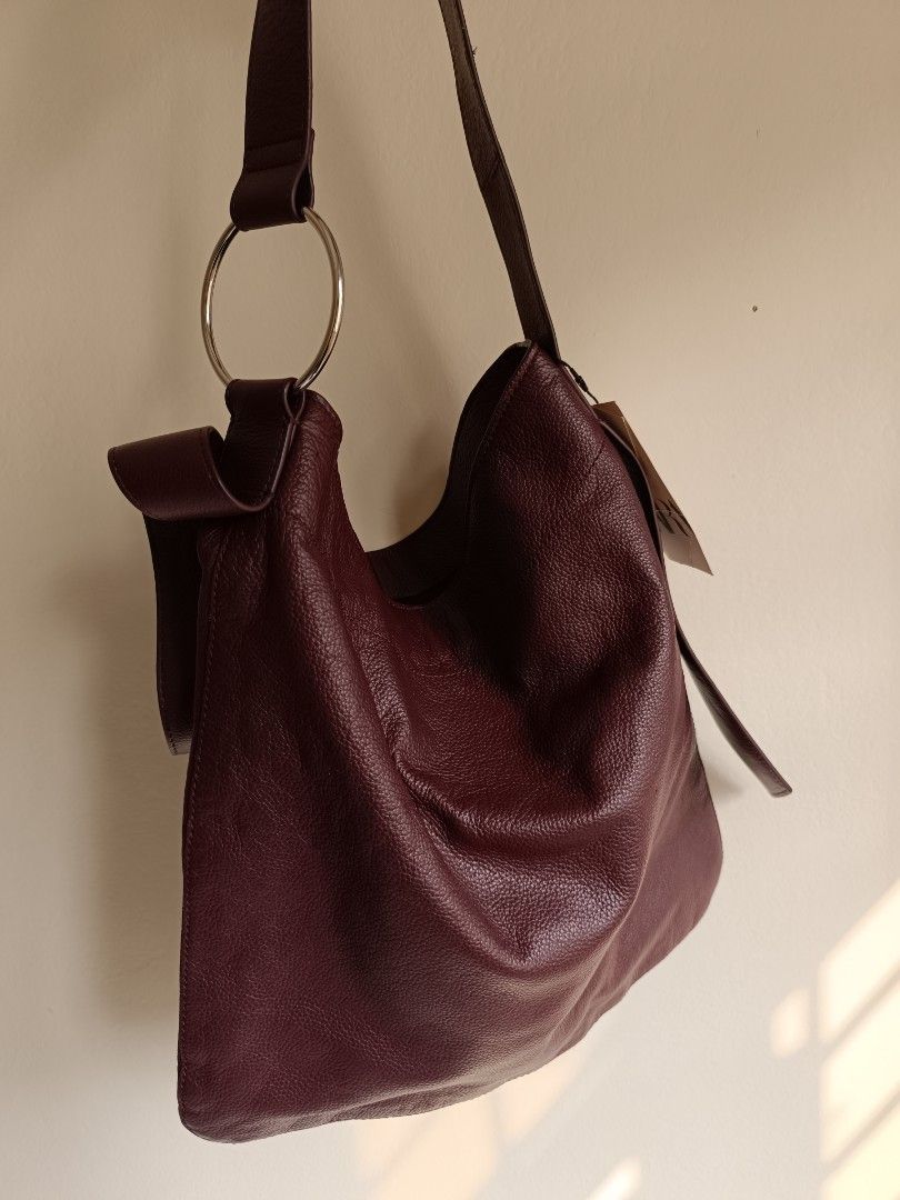 Tan leather online bag zara