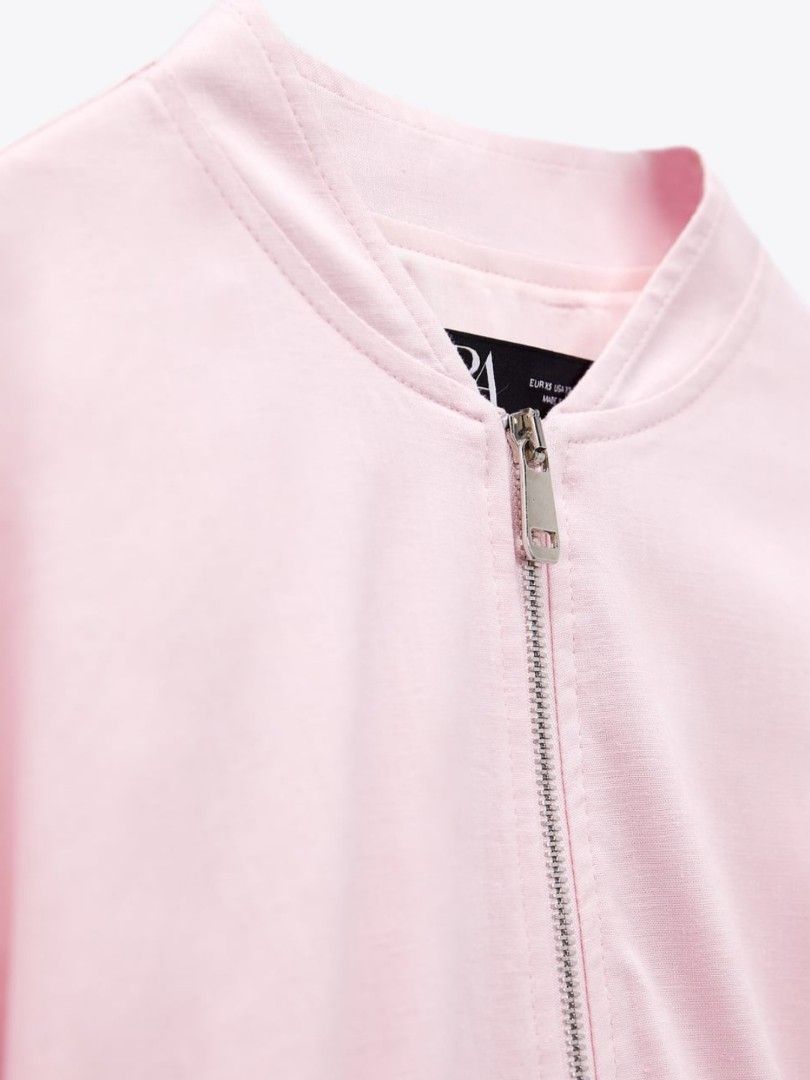 Zara linen blend cropped bomber jacket, Women's Fashion, Coats, Jackets