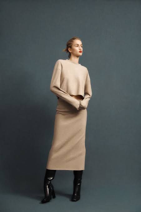 Sweater skirt set best sale zara
