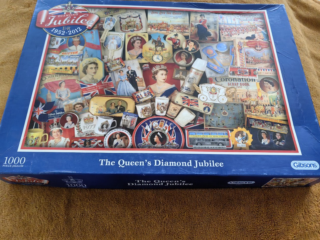 1000 pieces GIBSONS jigsaw puzzle THE QUEEN'S DIAMOND JUBILEE on Carousell