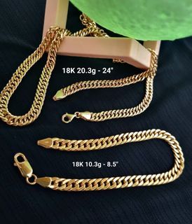18K Gold Necklace and Bracelet
