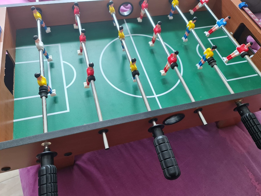 27" WOODEN TABLE FOOTBALL GAME FOOSBALL SOCCER TABLE GAME ARCADE ROOM