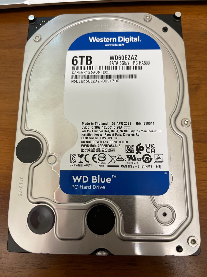 90% 新- WD Blue 6TB Western Digital, 電腦＆科技, 電腦周邊及配件