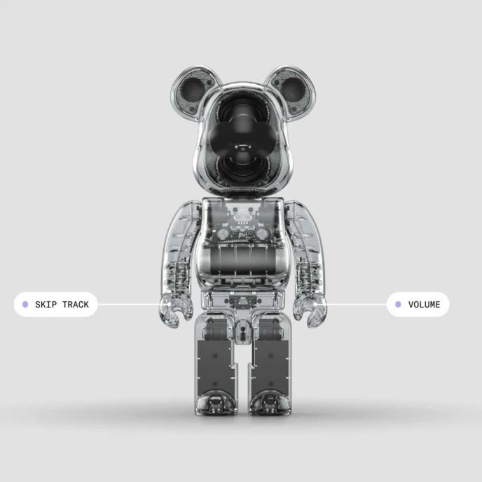 預訂》 BEARBRICK AUDIO 400% Portable Bluetooth Speaker - Clear BE