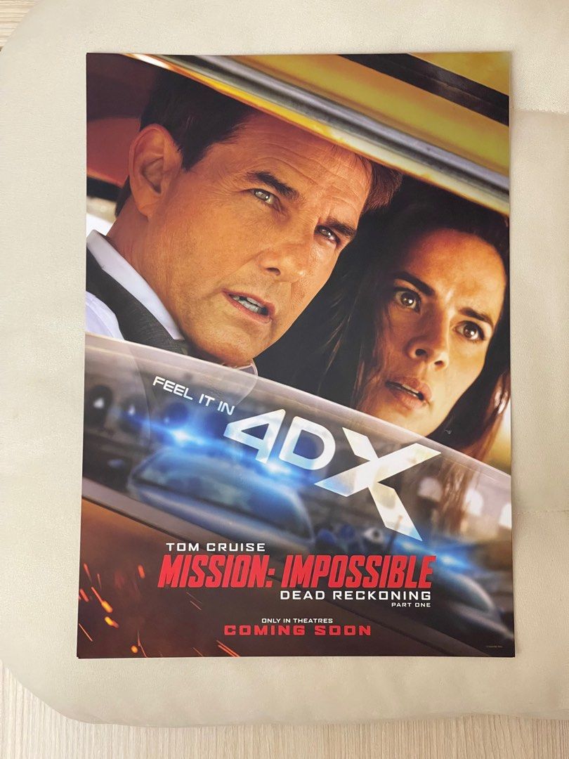 職業特工隊：死亡清算上集Mission: Impossible – Dead Reckoning Part One 4DX海報, 興趣及遊戲,  收藏品及紀念品, 明星周邊- Carousell